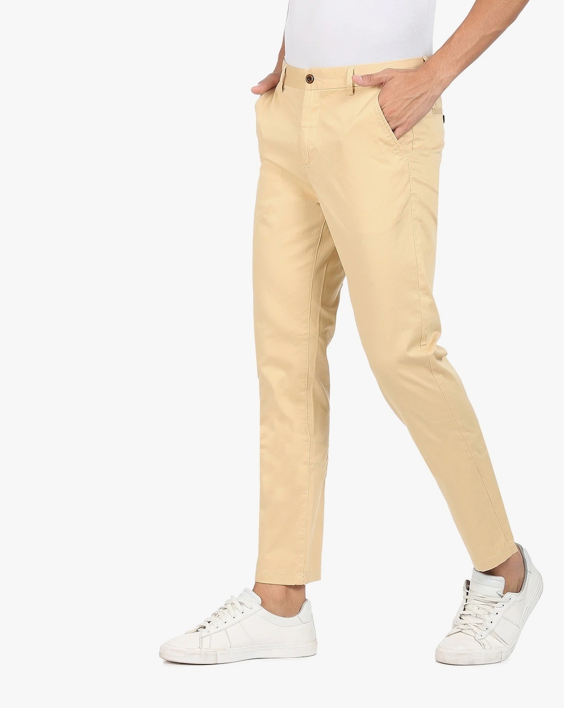 Arrow Men Khaki Regular Fit Solid Formal Trousers Buy Arrow Men Khaki  Regular Fit Solid Formal Trousers Online at Best Price in India  NykaaMan