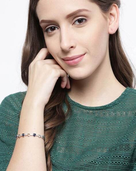 Buy SilverToned White Bracelets  Bangles for Women by Jewels galaxy  Online  Ajiocom