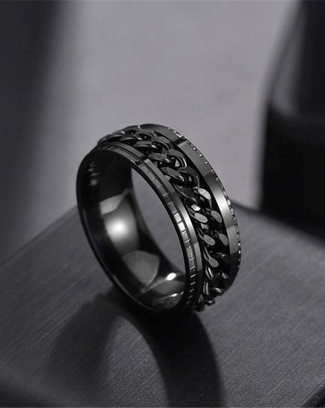 Men's 8.0mm Engravable Multi-Finish Beveled Edge Wedding Band in Black  Ceramic (1 Line) | Zales