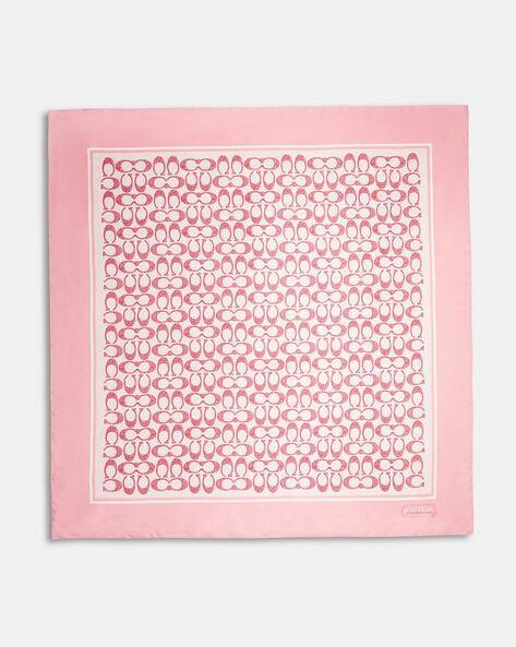 Buy Coach Vintage Signature Print Silk Square Scarf Pink Color