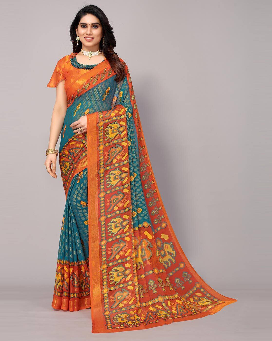 Share more than 147 animal print saree blouse super hot vietkidsiq.edu.vn