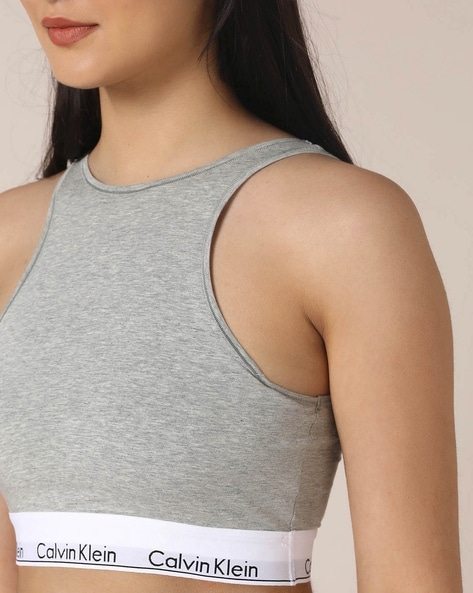 Calvin klein grey sports bra best sale