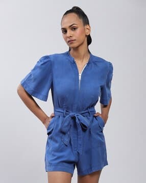 label ritu kumar Zip-Front Playsuit with Belt-picture-14