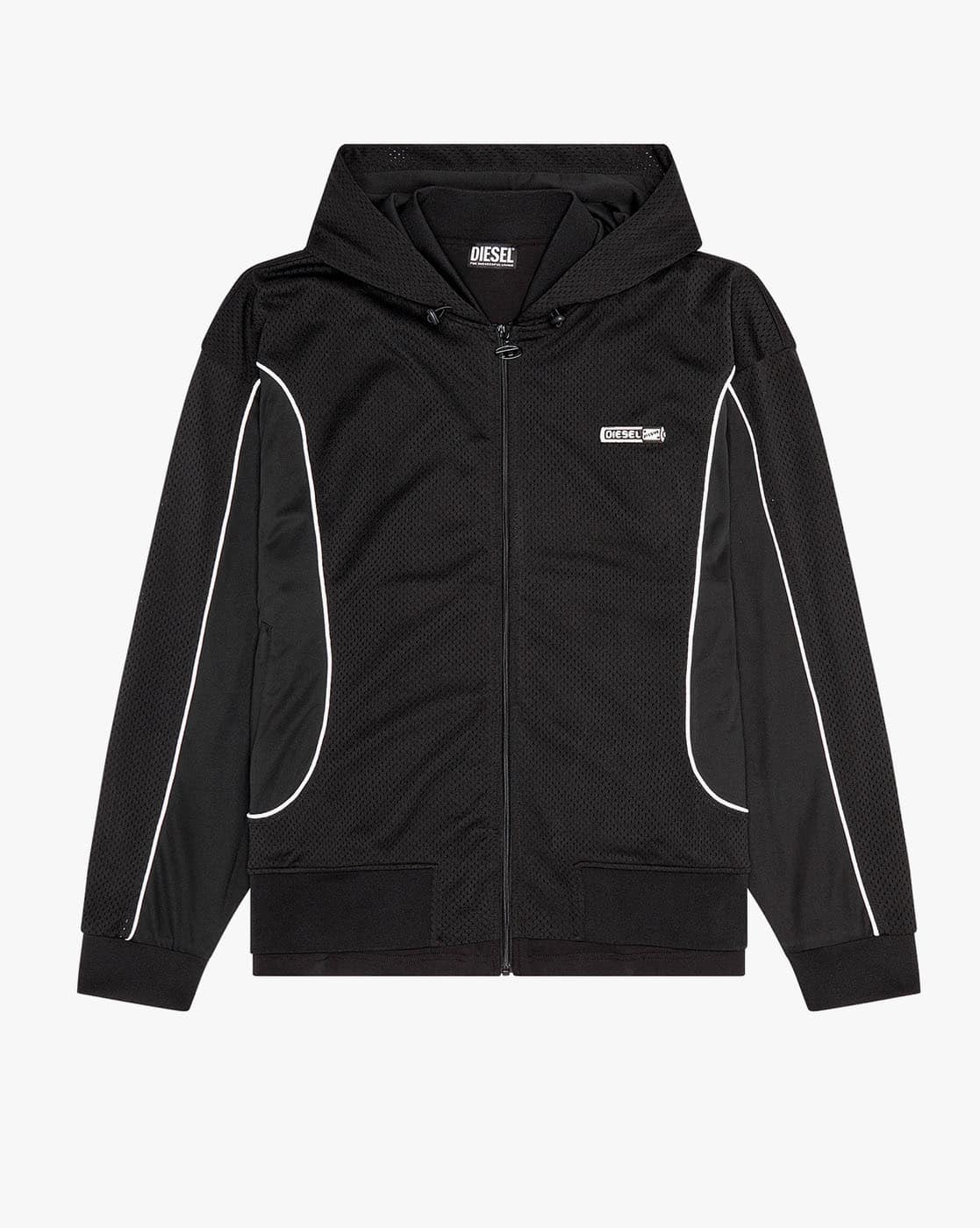 Buy DIESEL S-Relax Loose Zip-Front Hoodie | Black Color Men | AJIO