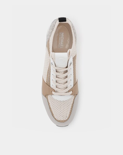 Billie metallic knit and cheap leather sneaker