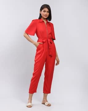 label ritu kumar Zip-Front Jumpsuit with Belt-picture-39