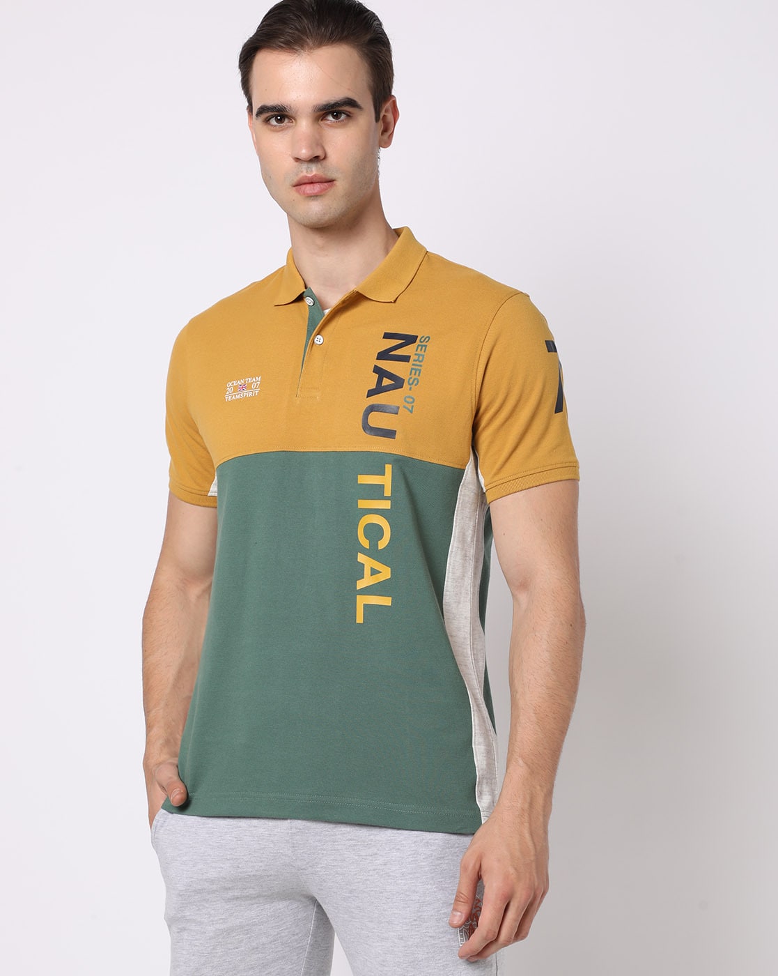 Buy Mustard Yellow Tshirts for Men by Teamspirit Online