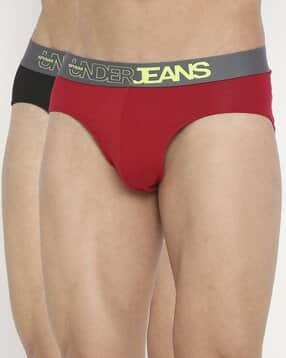 underjeans by spykar Pack of 2 Briefs with Elasticated Waistband-picture-11