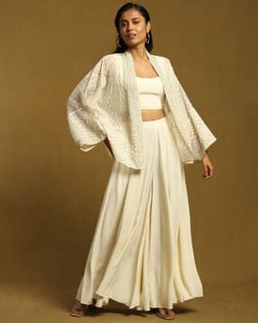 ritu kumar Blouse & Palazzos Set with Embroidered Shrug-picture-32