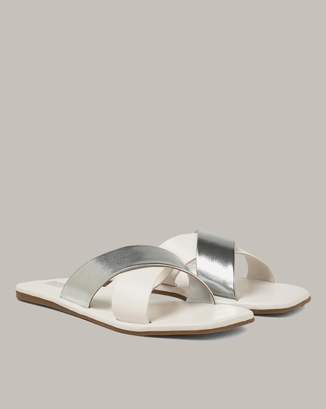 White criss hot sale cross sandals