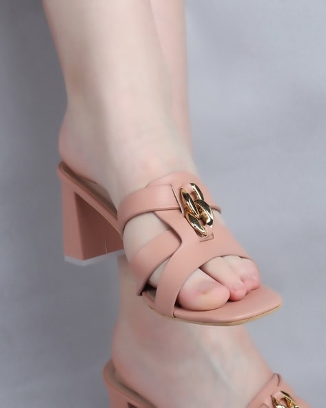 Buy Pink Heeled Sandals for Women by MFT Couture Online Ajio