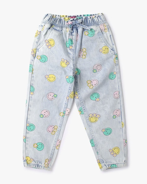 Kids Girls Butterflies Print Jeans Wide Leg Denim Pants Casual Trouser  Clothing | eBay