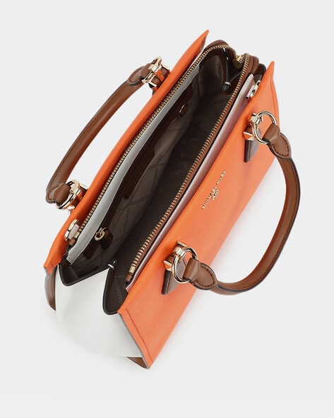 Buy Michael Kors Marilyn Small Colorblock Saffiano Leather Crossbody Bag, Orange Color Women