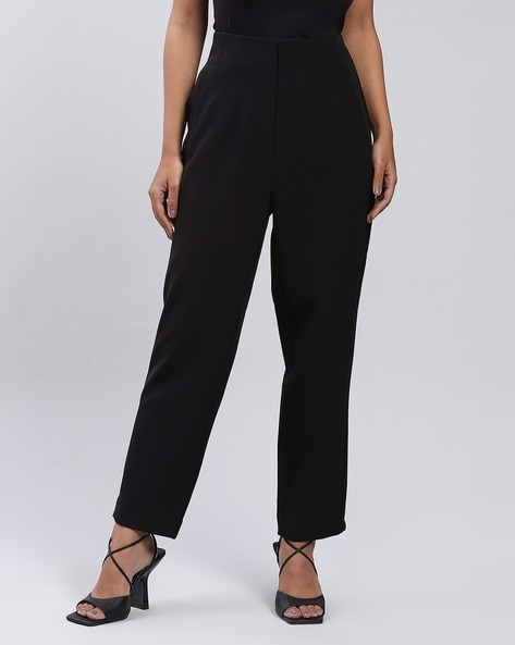 Topshop Black Crushed Velvet Suit Trousers Size 8 | eBay