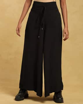 Pleated Palazzos with Drawstring Waist-image-5