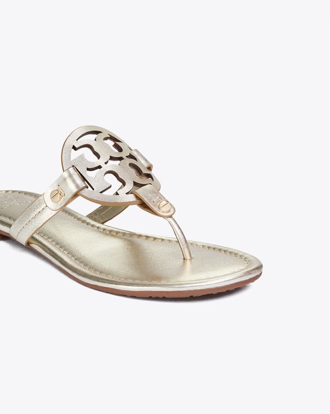 Tory burch miller discount sandal metallic leather