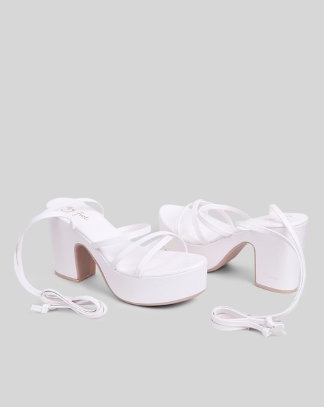 Buy White Heeled Sandals for Women by MFT Couture Online Ajio