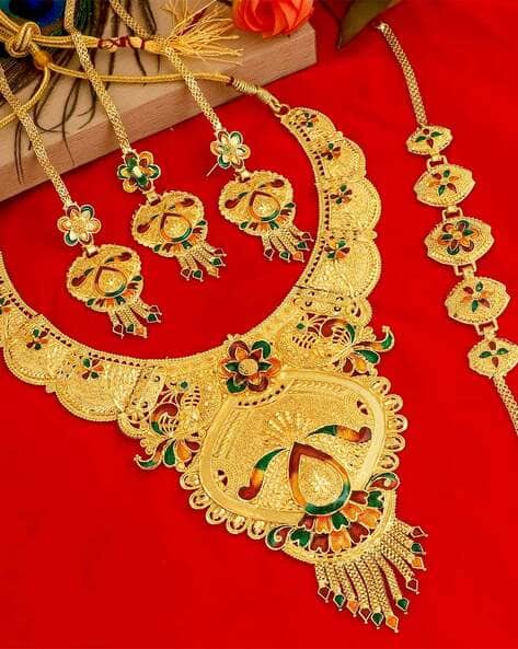 Gold Necklace Mansiyaorange Alloy Jewel Set MANSIYAORANGE Alloy