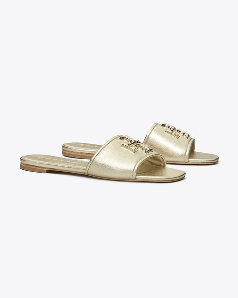 Gold tory burch online sandals