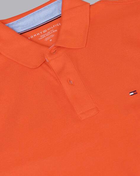 Orange tommy hilfiger shirt new arrivals