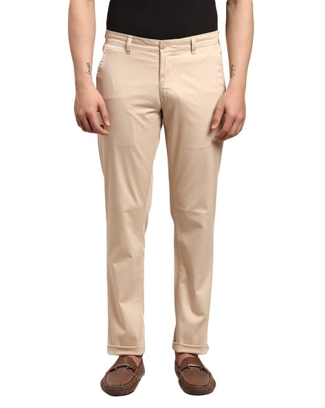 Buy Cream Trousers & Pants for Men by PARX Online | Ajio.com