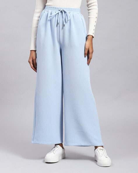 Buy Powder Blue Trousers & Pants for Women by LABEL RITU KUMAR Online