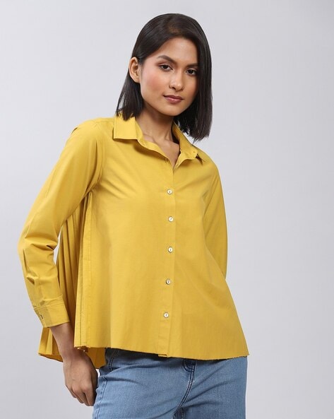 Mustard yellow shop shirt womens