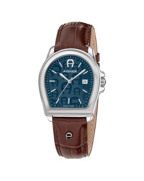 Buy AIGNER ARWGA4810006 Analogue Watch with Leather Strap Blue