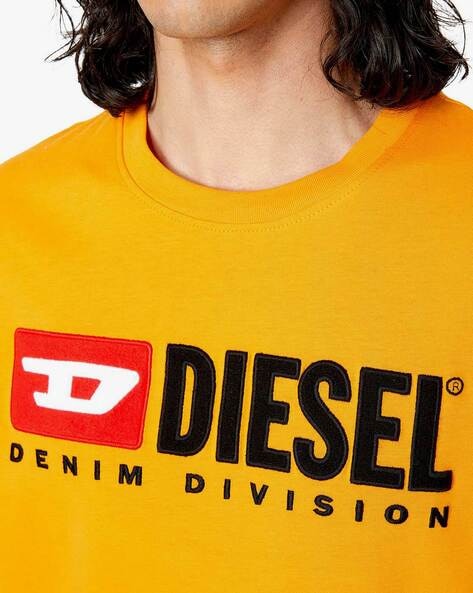 Diesel Denim Division Logo Sweatshirt with Ruched sleeve detail in Dusty  Pink