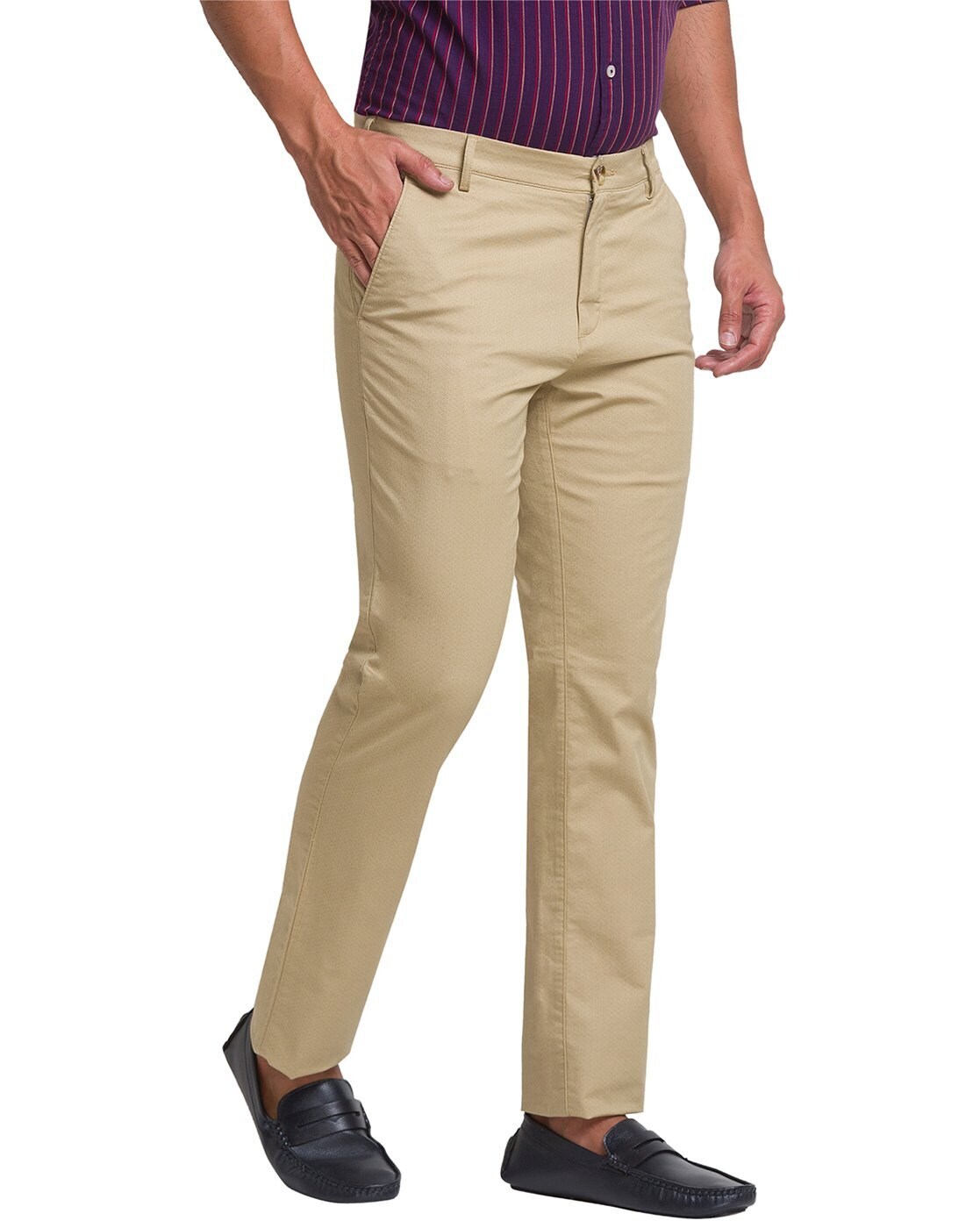Buy White Classic Regular Fit Solid Formal Trousers online  Looksgudin