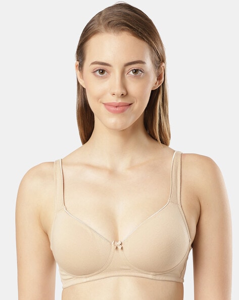 Buy Jockey Es27 Women Wirefree Non Padded Cotton Full Coverage Plus Size Bra  With Broad Wings-Skin online