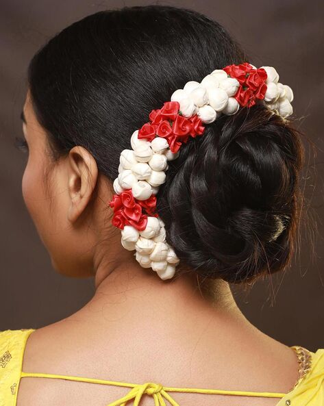 Vogue Hair Accessories Womens Fancy Party Bridal Wedding Flower Bun Juda Gajra  Hair Accessory Set red Buy Online at Low Price in India  Snapdeal