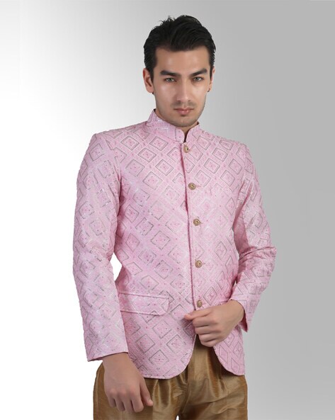 Custom Made Men Lucknowi Chikankari Ivory Jodhpuri Suit , men Indo For –  Ethnic World