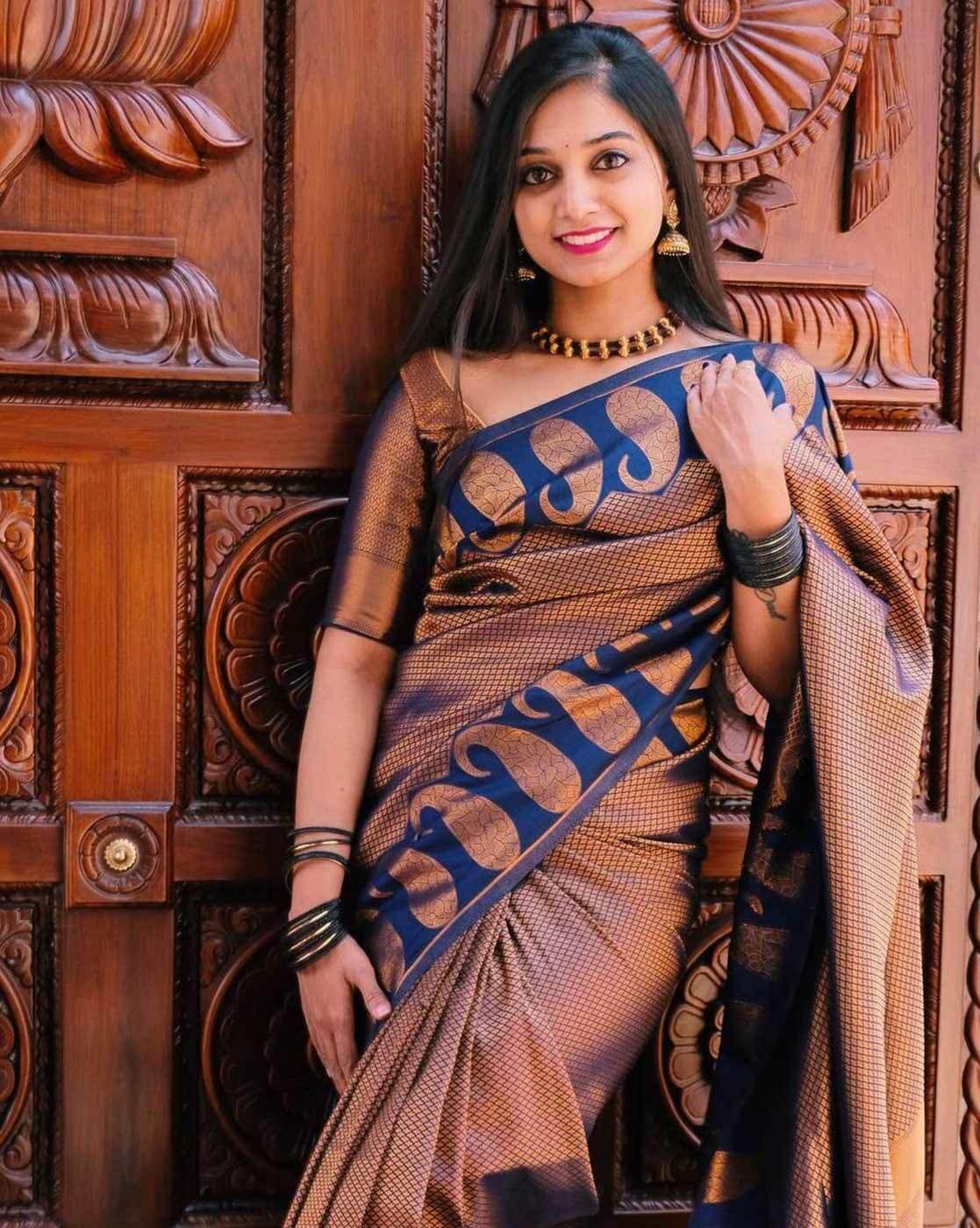 Shop Grey and Copper Stripes Sleeveless Saree Blouse Online in USA – Pure  Elegance