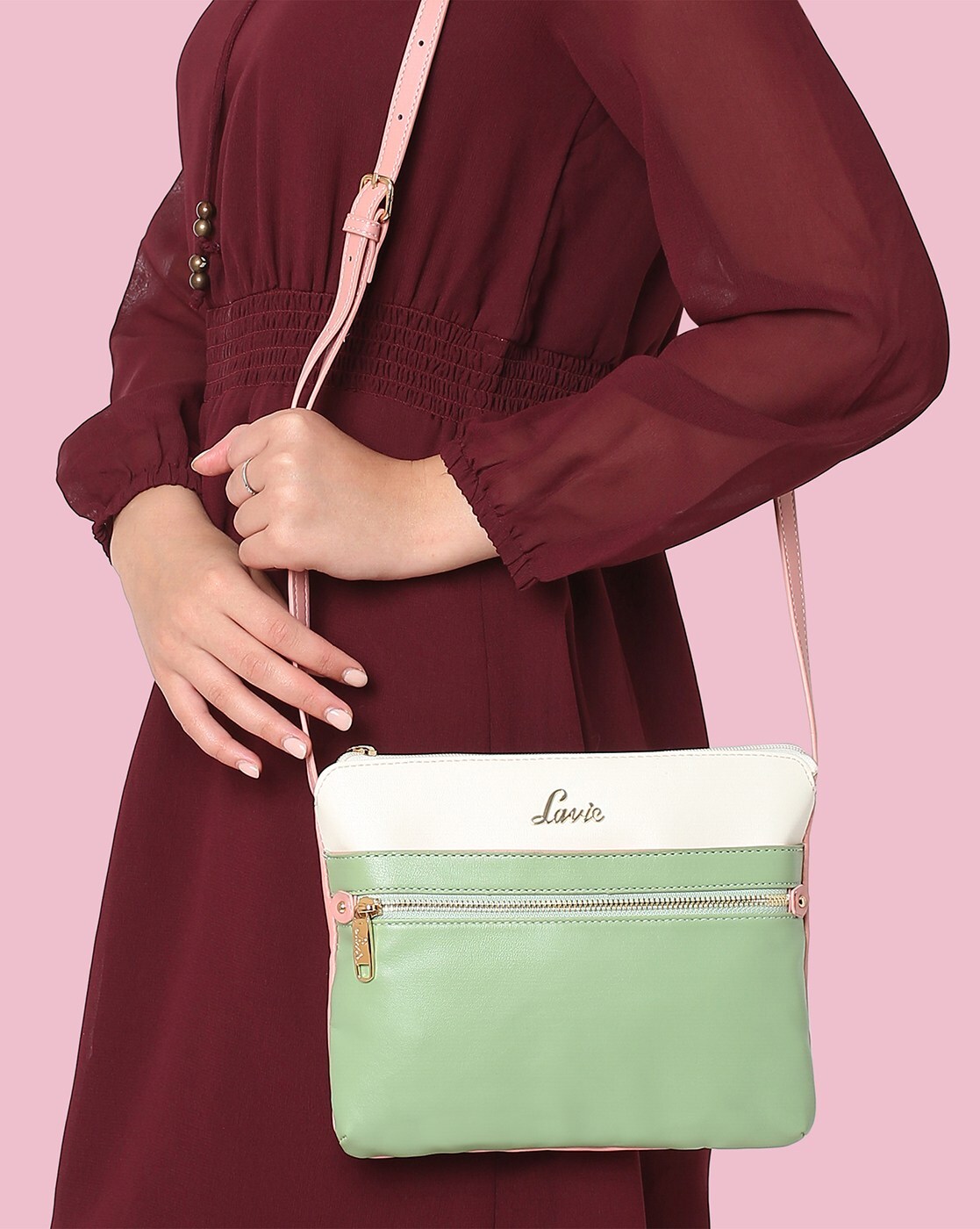 Buy Mint Green Cream Handbags for Women by Lavie Online Ajio