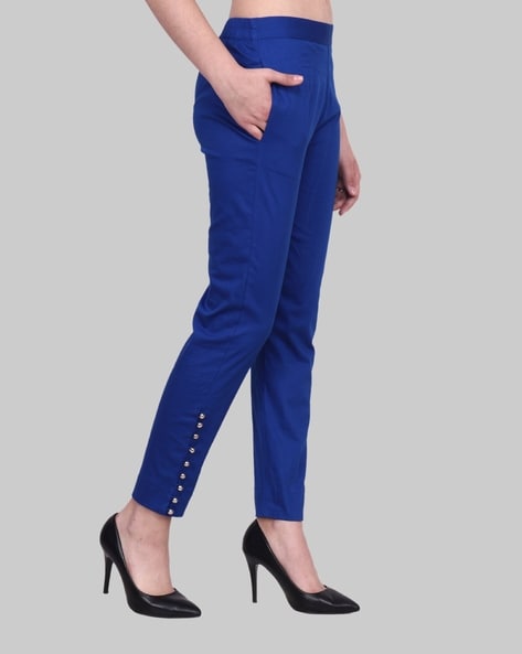 Buy Kazo Black Striped Trousers for Women Online @ Tata CLiQ