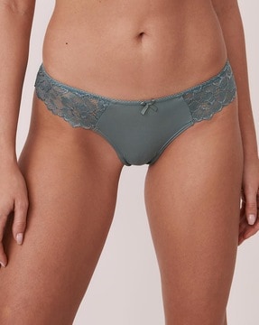 Lace Low-Rise Tanga Briefs