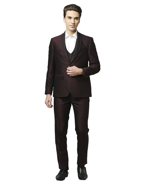 Kelly Country Slim Fit Maroon Suit Set - Kelly Country