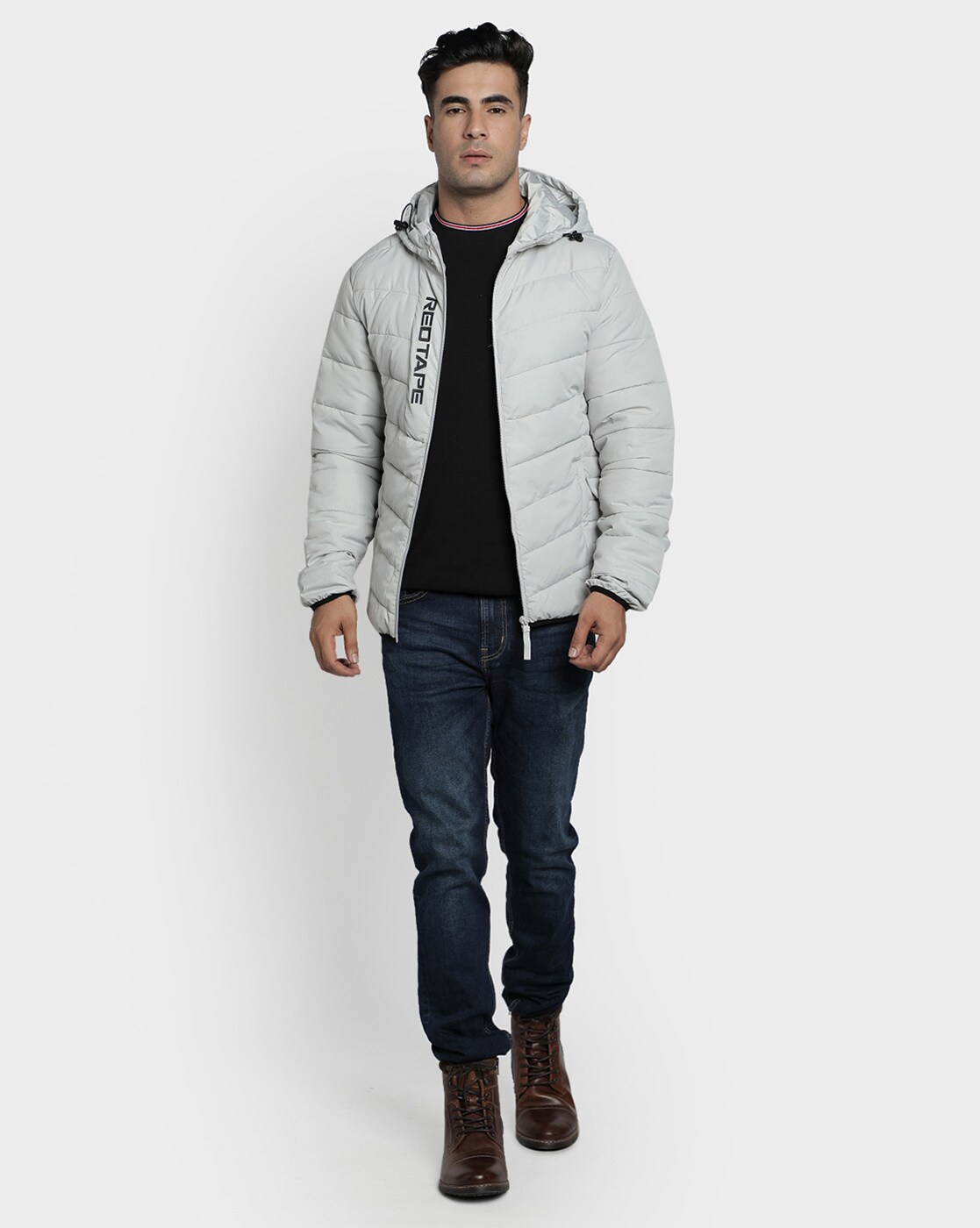 Buy Red Tape Men's Jacket (RFJ0147_Grey_L) at Amazon.in