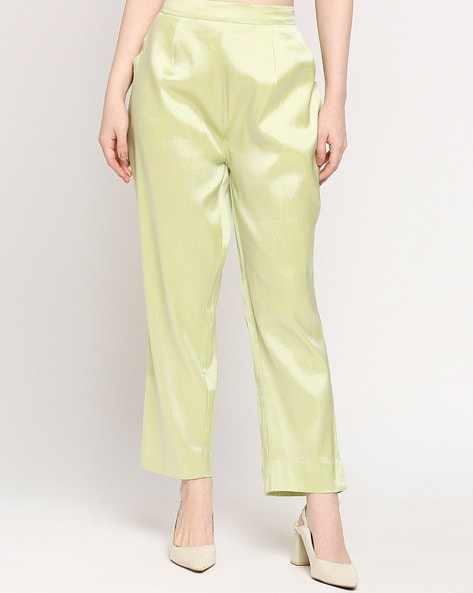 Buy Lime Green Trousers  Pants for Women by Cloth Haus India Online   Ajiocom