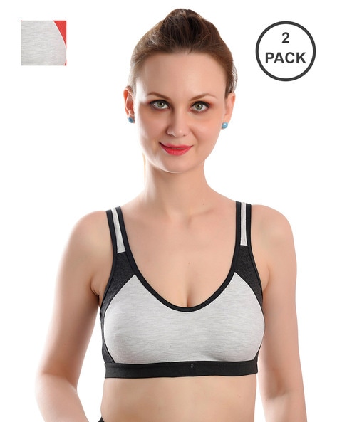 Buy Viral Girl Women's Cotton -Hosiery Non-Padded Sport Bra (Pack