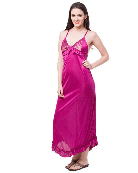 Buy Magenta Night&LoungeWearSets for Women by FASENSE Online