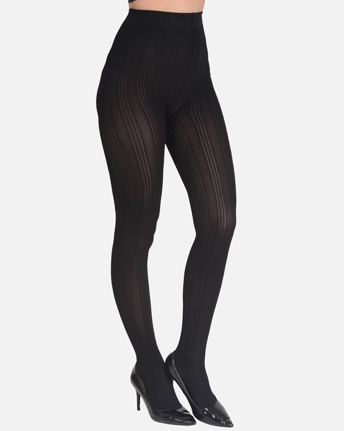 Striped High-Rise Pantyhose Stockings