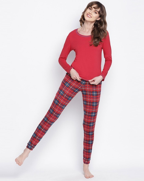 Red checked best sale pyjamas womens