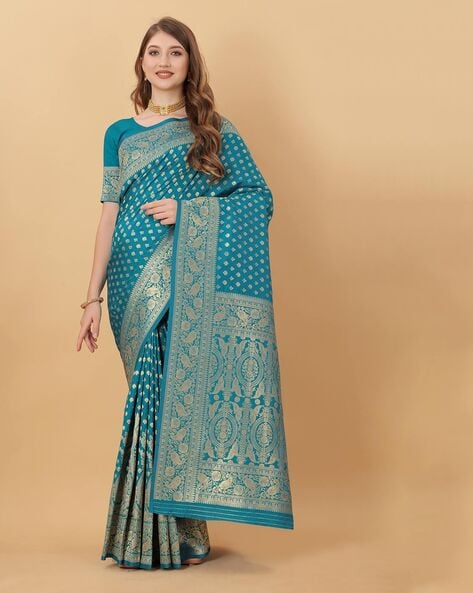 Buy Blue Sarees for Women by Yavira Silk Online