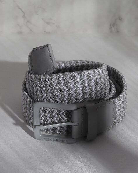 Mens Black and Grey Braided Belt, Shop Mens Belts Online