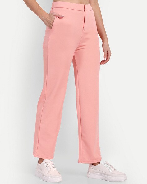 Buy Pink Trousers & Pants for Women by Broadstar Online