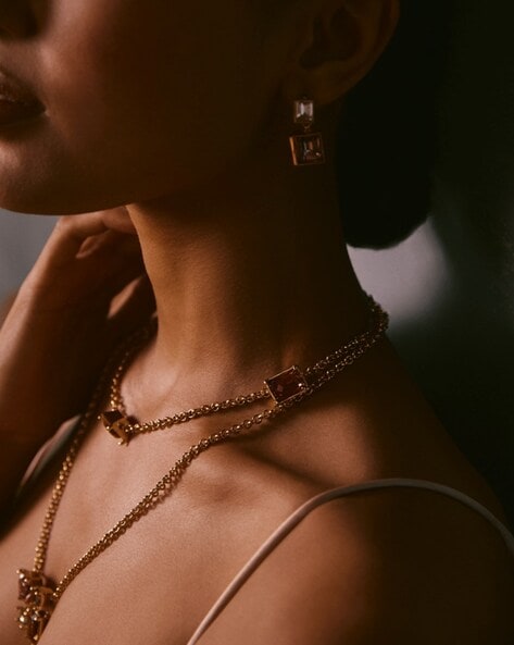 Pink Baroque Pearl & Burmese Jade Gold Necklace - Simple & Elegant - Glitz  And Love