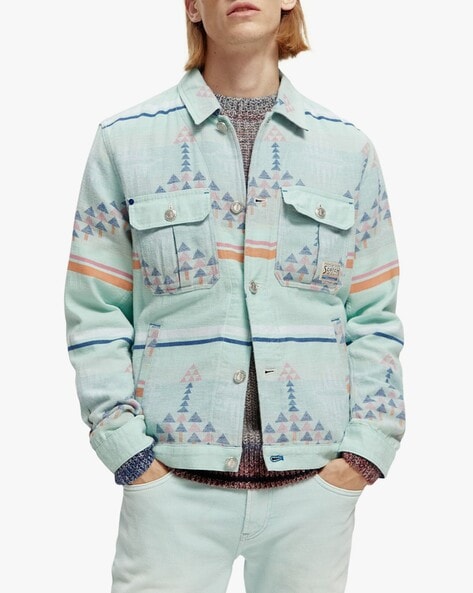 Off-White - Printed Denim Jacket - Blue Off-White