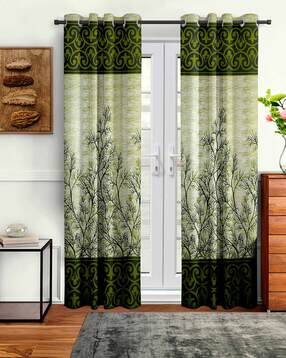Set of 2 Leaf Print Door Curtains